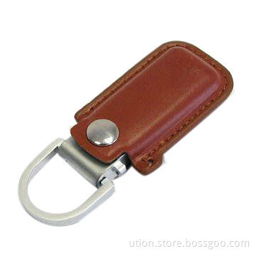 Leather USB Flash Drives with 1 to 32GB Memory Capacity, CE and FCC Certifications, RoHS